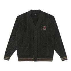 MALBON X BUDWEISER PLAYERS CABLE KNIT CARDIGAN