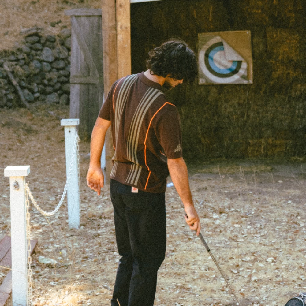 Malbon X 100 Thieves Ranger Knit SS Polo - Image 3